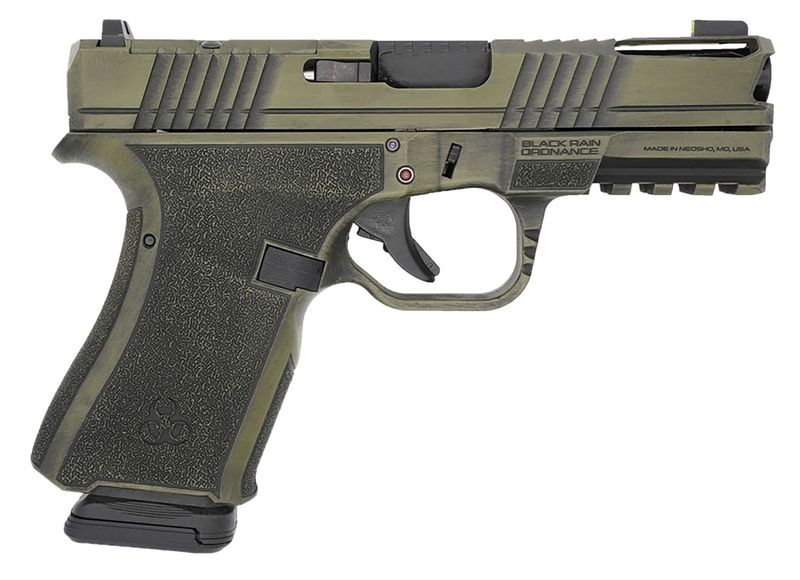 Black Rain Ordnance Frontline+ Optic Ready Pistol FLP9MMBGB, 9mm Luger, 4in, Bazooka Green Battlewon Finish, 15 Rds