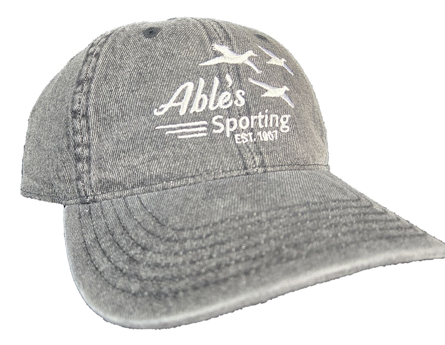 Able's Mesh Cap Black Denim, White Logo, Adjustable (ACBDW)