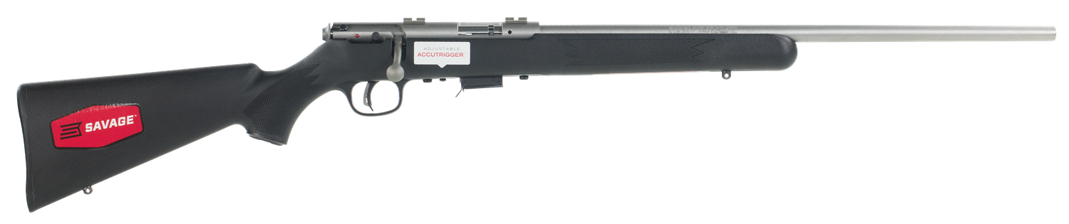 Savage 93R17FSS Rimfire Rifle 96712, 17 HMR, 20.75", Bolt Action, Black Syn Stock, Stain Steel Finish, Accutrigger, 5 Rds