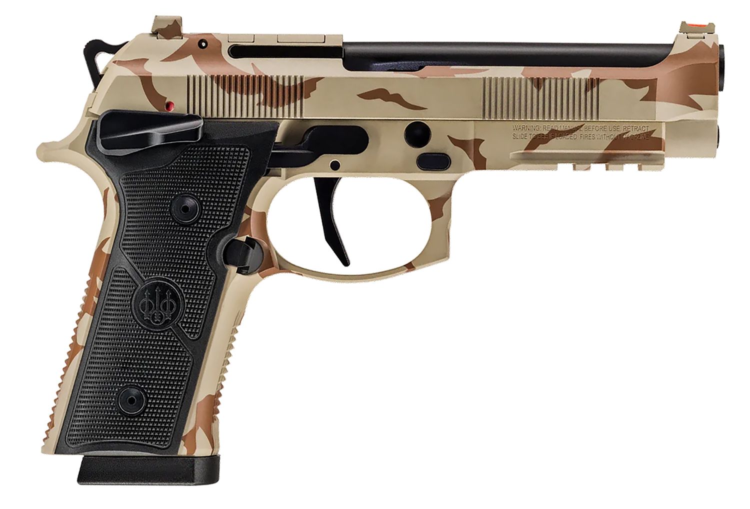 Beretta 92XI Optic Ready Pistol SPEC0743A15, 9mm Luger, 4.70in, Black Textured, Desert DPM Cerakote Finish, 15 Rds