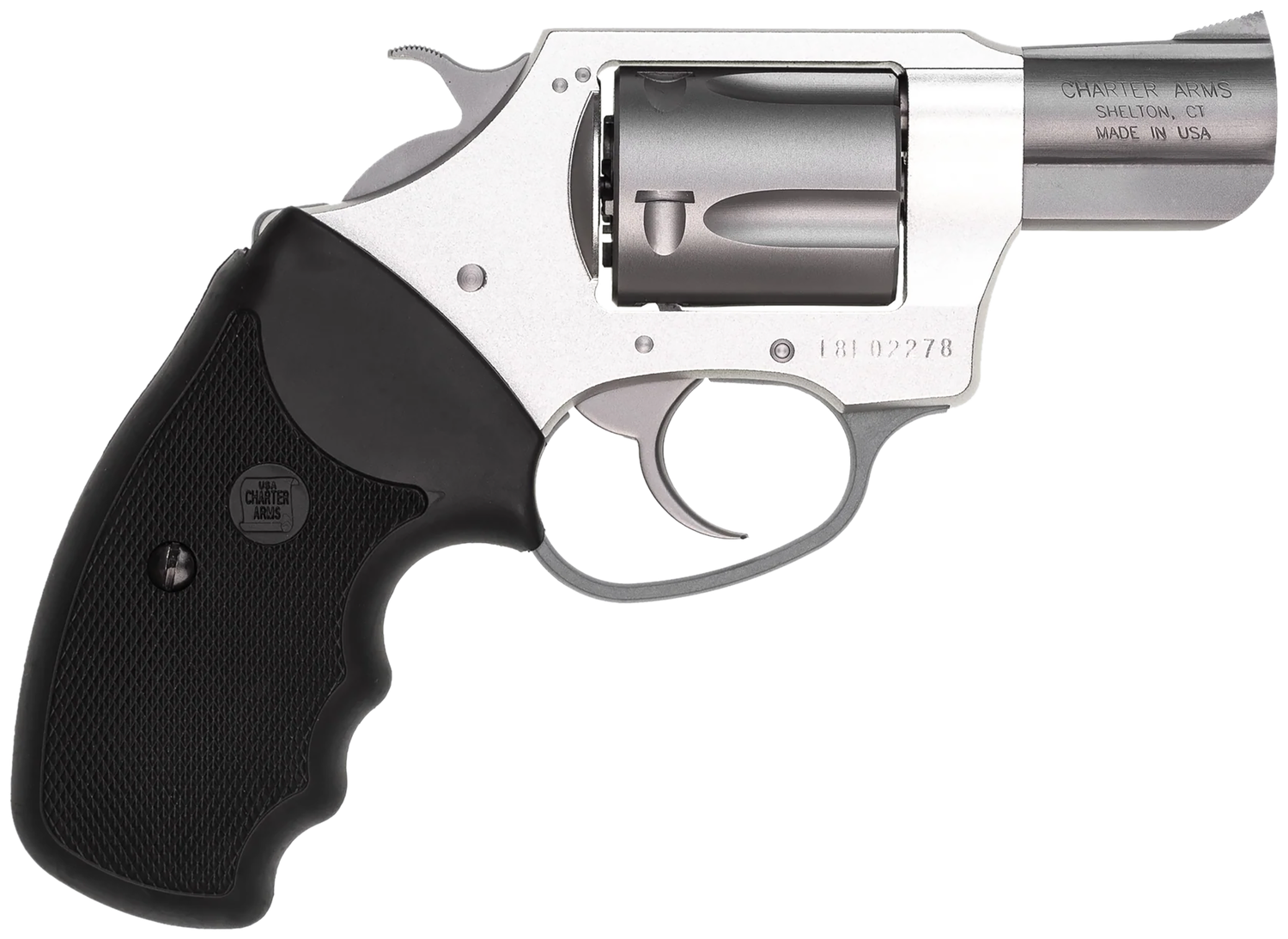 Charter Arms Undercover Lite Revolver 53820, 38 Special, 2", Checkered Rubber Grip, Aluminum Finish, 5 Rd