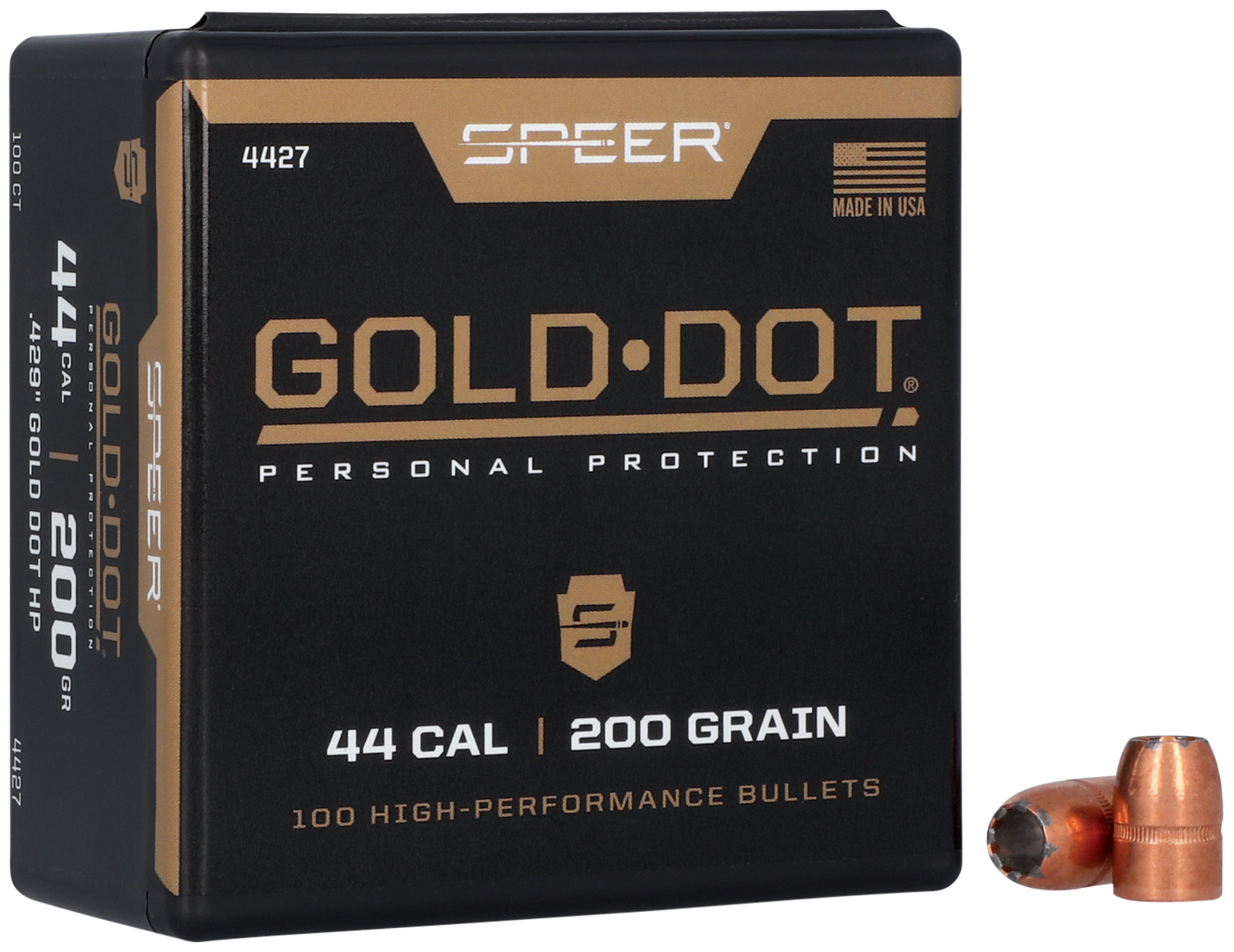 Speer 44 Special Caliber 200 Grain Gold Dot Hollow Point 50/Box (4427), Not Loaded