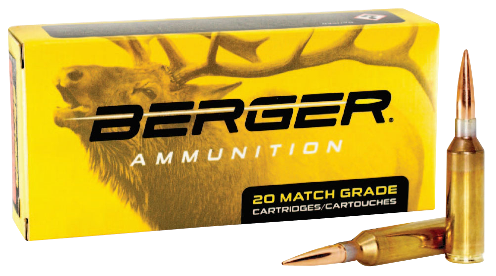 Berger Rifle Ammunition 50010, 6.5 PRC, Berger Hybrid, 156 Gr, 20 Rds