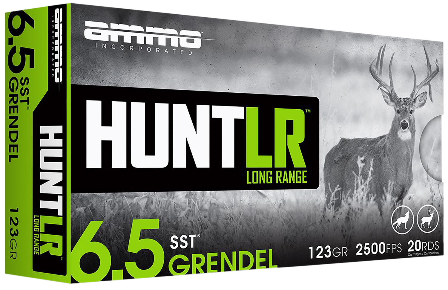 Ammo Inc Hunt Rifle Ammunition 65GR123SSTA20, 6.5 Grendel, Super Shock Tip, 123 gr, 2500 fps, 20 Rd/Bx