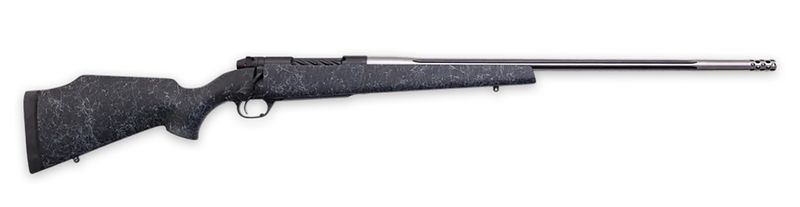 Weatherby Mark V Accumark Rifle MAM01N7MMBR2B, 7mm BC, 26", Matte Black Gel Coat w / Spiderweb Accents Stock, 3 Rds