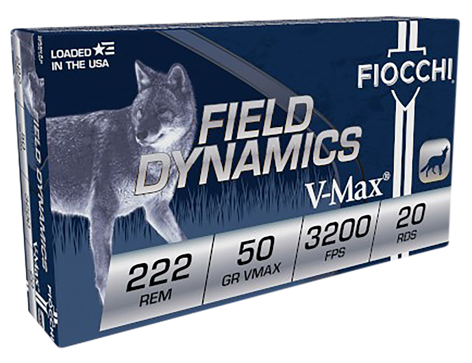 Fiocchi Shooting Dynamics Rifle Ammunition 222HVA, 222 Remington, V-Max, 50 GR, 20 Rd/bx