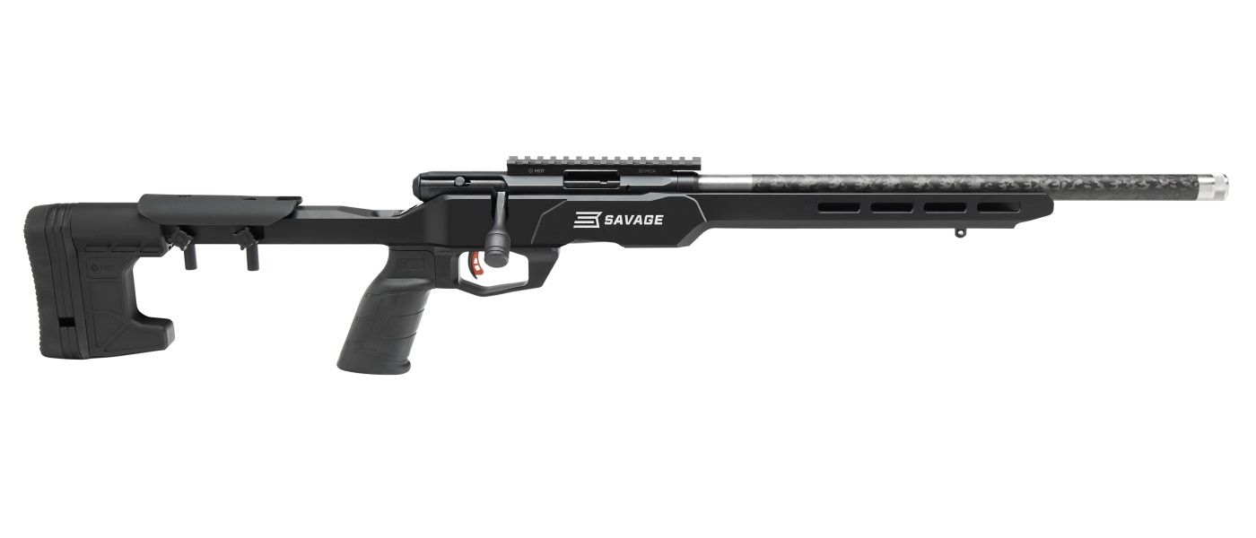 Savage B22 Precision Lite Bolt-Action Rifle 70556, 22 Mag, 18" Carbon Fiber Barrel, MDT Billet Aluminum Chassis Stock, 10 Rds