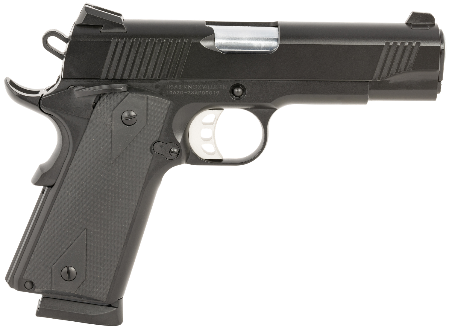 Tisas 1911 Carry B45 Pistol 10100119, 45 ACP, 4.25in, Black G10 Sunburst, Dark Gray Cerakote Finish, 8 Rds