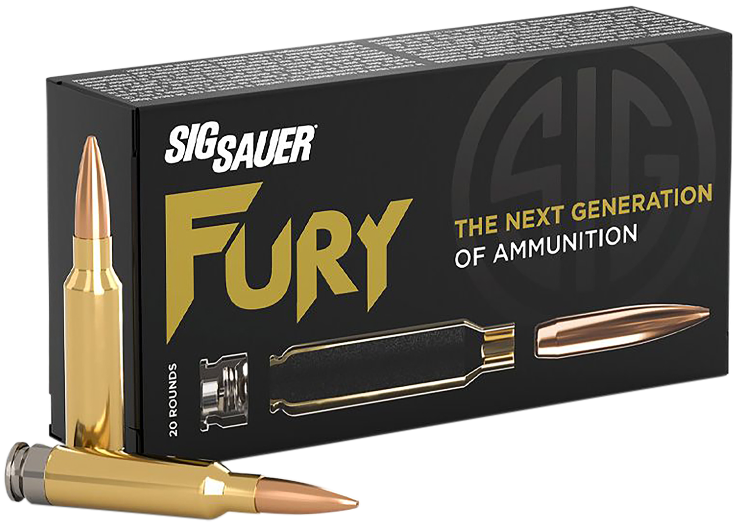 Sig Fury Rifle Ammunition H277SFOTM15520, 277 Sig Fury, OTM, 150 gr, 3000 fps, 20 Rd/Bx