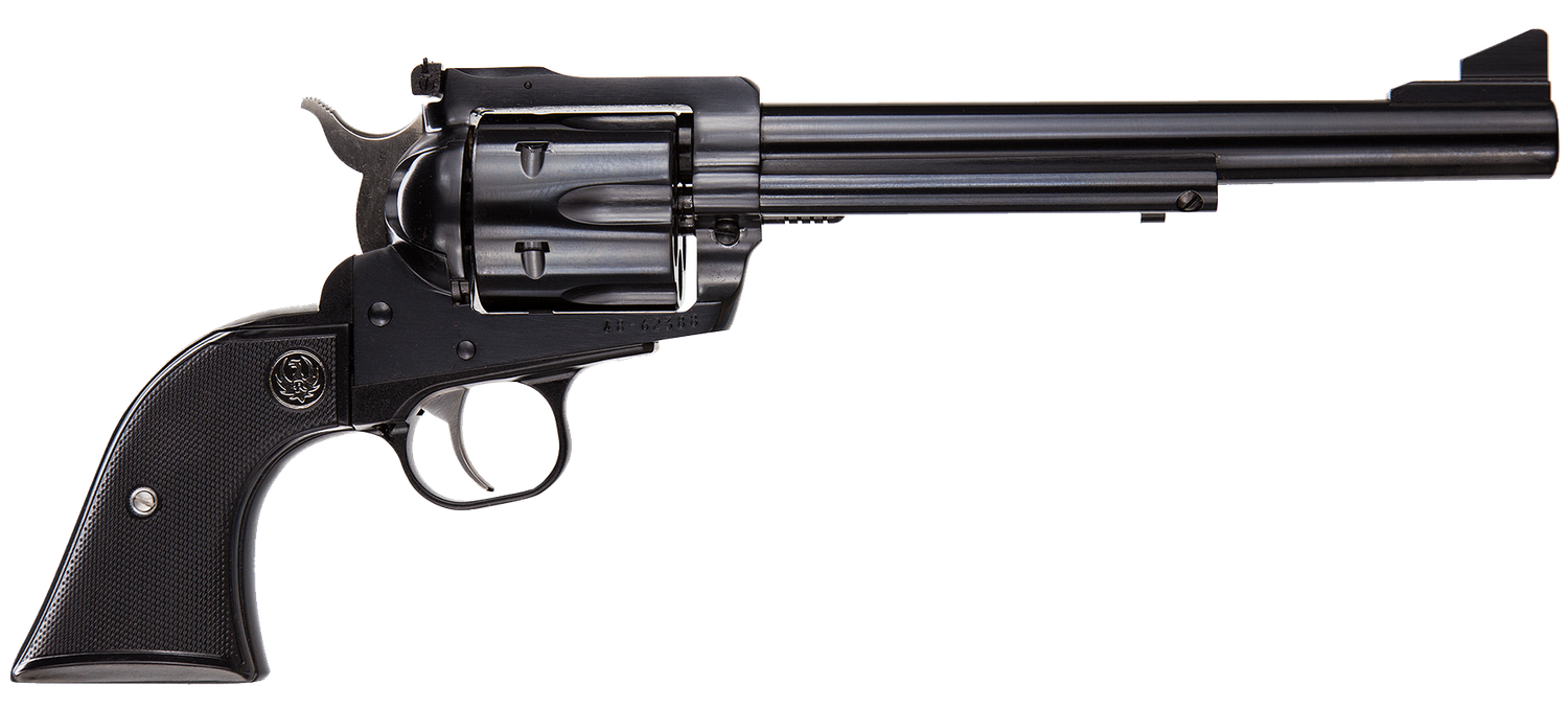 Ruger Blackhawk Single Action Revolver 0455, 45 Colt, 7.5 in, Black Grip, Blued Finish, 6 Rd