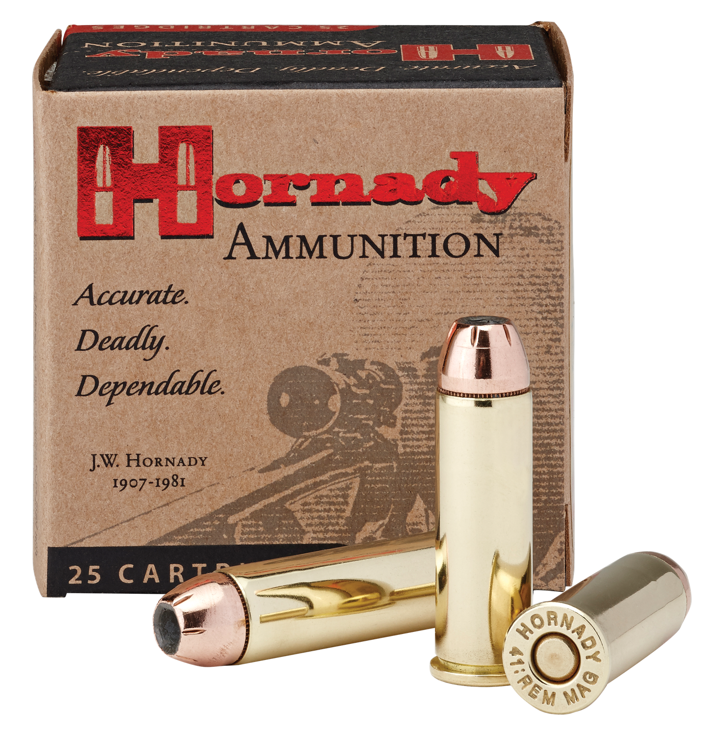 Hornady Custom Handgun Ammunition 9077, 41 Remington Mag, XTP, 210 GR, 1545 fps, 20 Rd/Bx