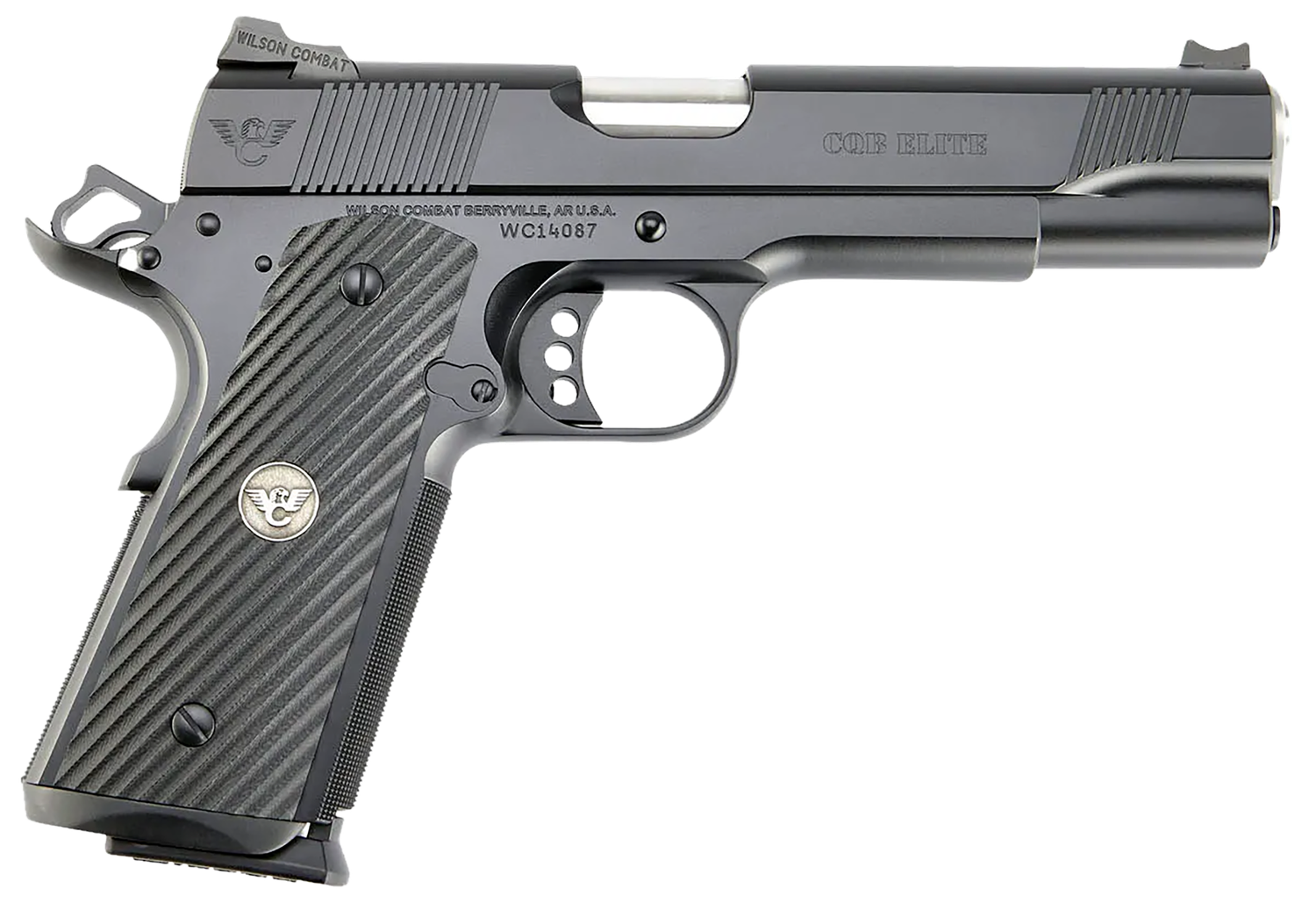 Wilson Combat CQB Elite Pistol CQBEFS9, 9mm Luger, 5", G10 Grips, Black Carbon Steel Finish, 10 Rds