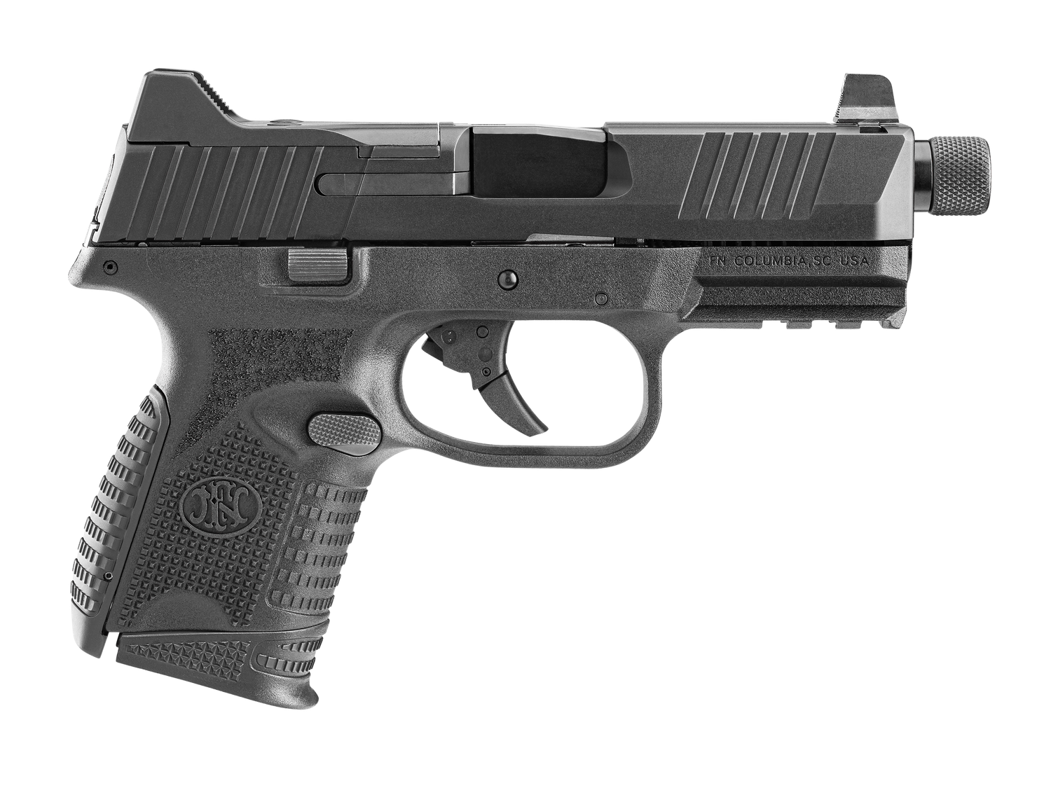 FN Herstal 509 Compact Tactical Pistol 66100782, 9mm, 3.7 in, Black Polymer Grip, No Manual Safety, Black Finish, 12/24 Rd