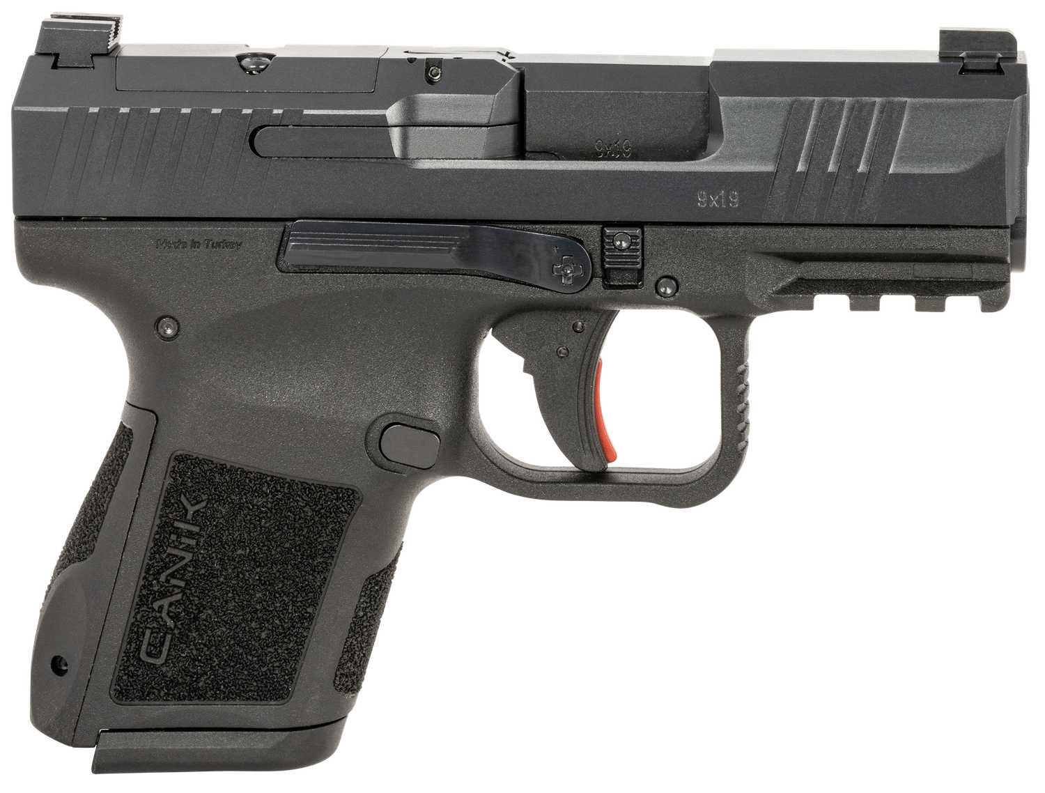 Canik MC9 Pistol HG7620N, 9mm Luger, 3.18", Interchangeable Backstrap, Black Finish, 15 Rds