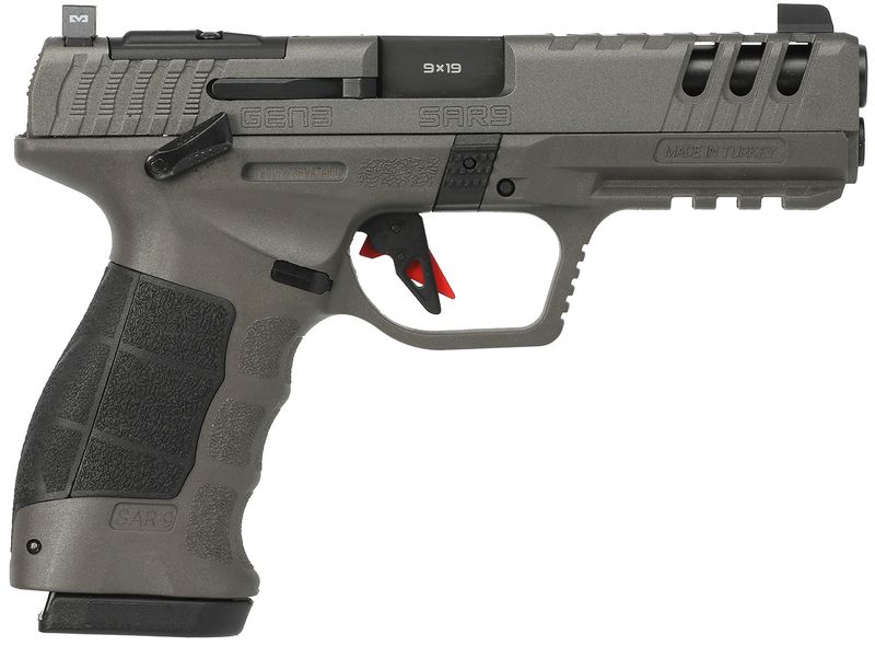 SAR USA SAR9 Gen3 Pistol SAR9G3PT, 9mm Luger, 4.40in, Black Polymer Grips, Platinum Cerakote Finish, 17 Rds