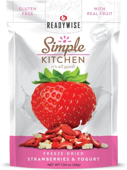 ReadyWise Emergency Food, Freeze-Dried Strawberries and Yogurt