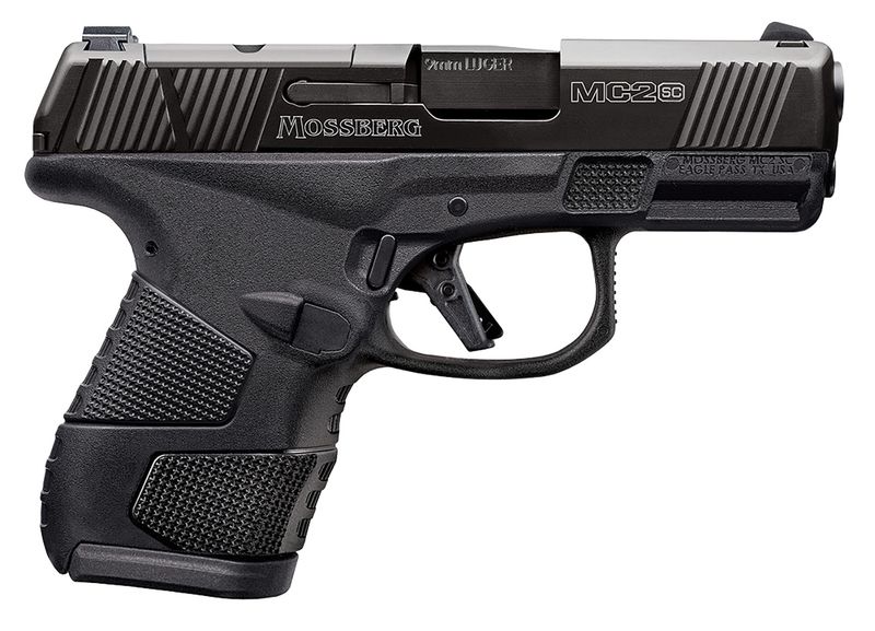 Mossberg MC2sc Sub-Compact Optic Ready Pistol 89027, 9mm Luger, 3.40in, 1+1 Matte Black DLC Stainless Steel with Optics Cut Aggressive Textured Black Polymer Grips, Matte Black Finish, 14 Rds