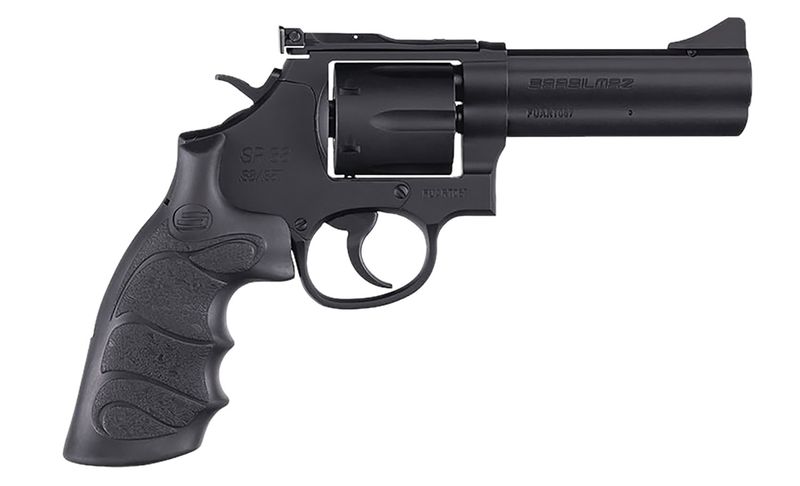 SAR USA SAR SR Revolver SARSR38BL4, 38 Special, 4in, Cylinder & Frame w/Black Finger Groove Grips, Steel Frame Finish, 6 Rds
