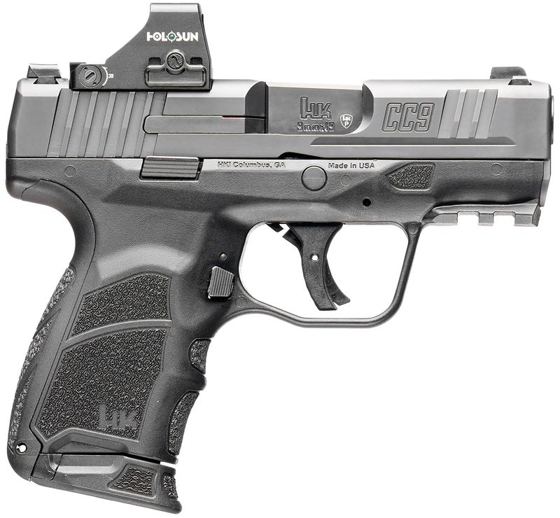 Heckler & Koch CC9 Optic Ready Pistol 81001131, 9mm Luger, 3.32in, Black Interchangeable Backstrap Grips, Black Finish, 12 Rds
