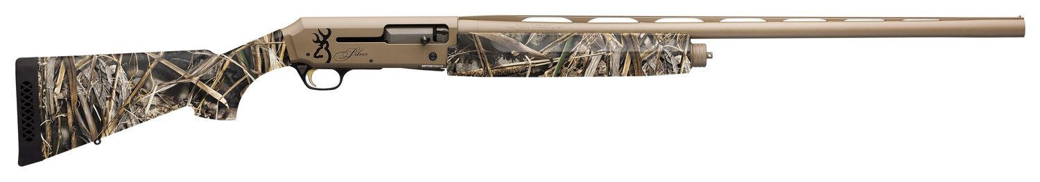 Browning Silver Field Camo FDE Semi-Auto Shotgun 011434205, 12 Gauge, 26", 3.5" Chmbr, Realtree Max-7 Camo Stock, 4 Rds