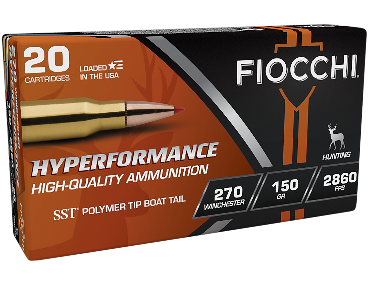 Fiocchi Extrema Hunting Rifle Ammunition 270HSB, 270 Winchester, SST, 150 GR, 2850 fps, 20 Rd/bx