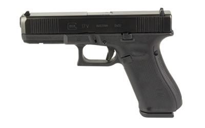 Glock 17 V Pistol PV1750203, 9mm, 4.49 in, Black Polymer Grip, nDLC Finish, Fixed Sights, GMB Barrel, 17 Rds
