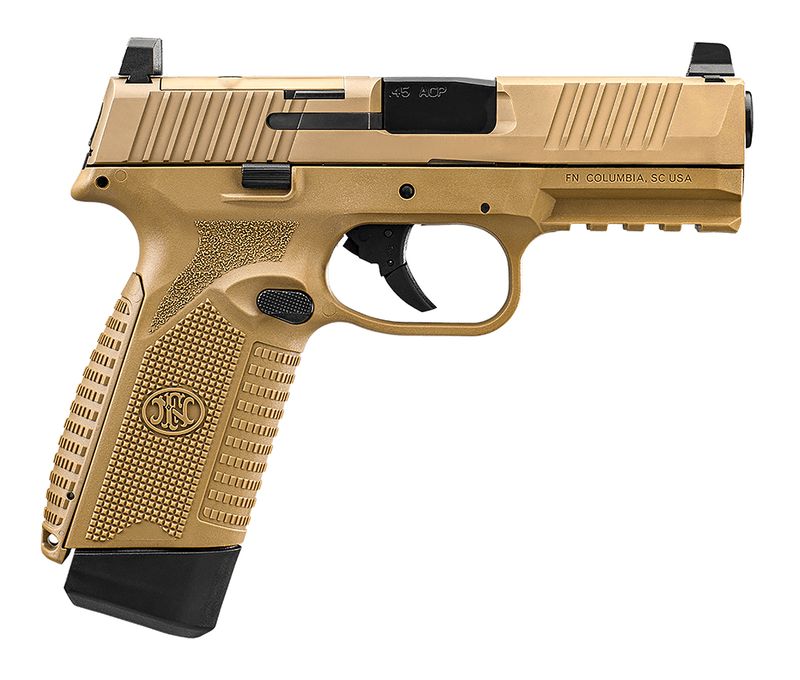 FN Herstal 545 MRD Optic Ready Pistol 66101390, 45 ACP, 4.10in, FDE Textured Polymer, Flat Dark Earth Finish, 10 Rds
