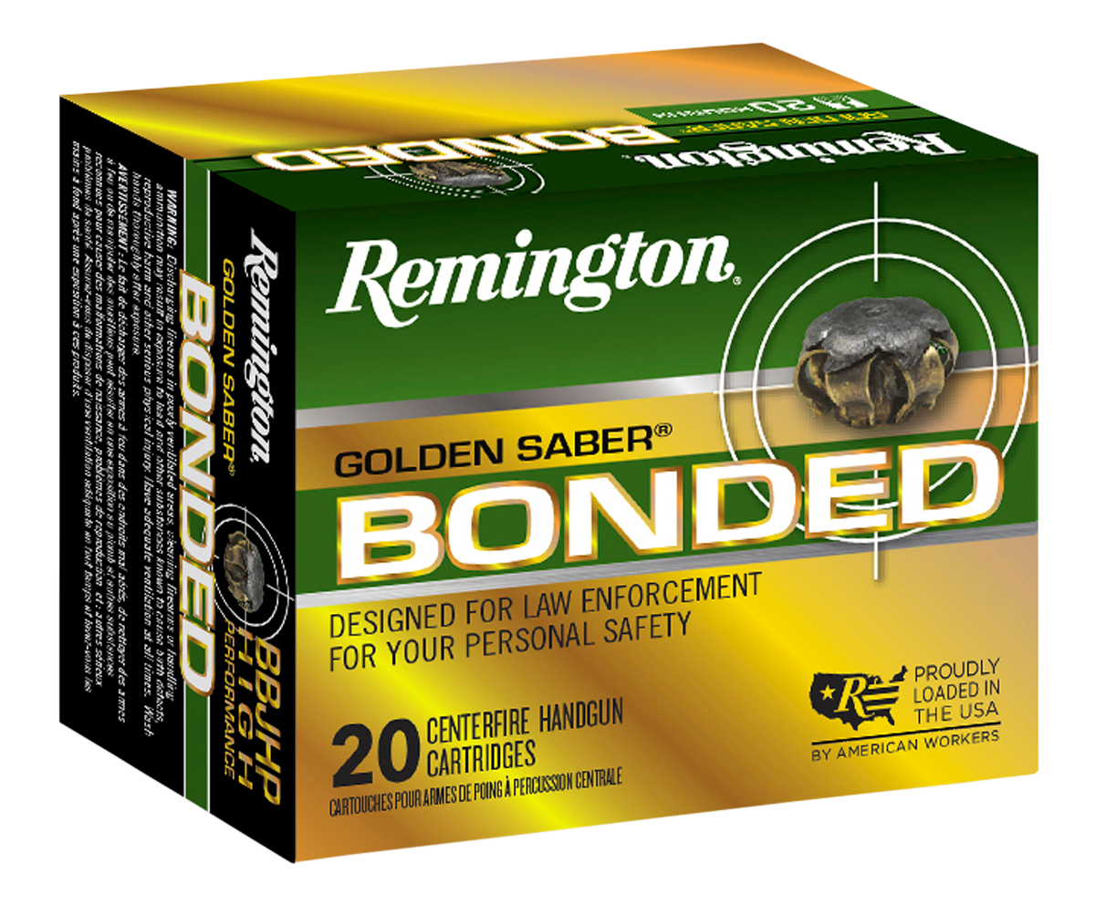 Remington Golden Saber Bonded Pistol Ammunition 29365, 40 S&W, JHP, 180 GR, 20 Rd/Bx