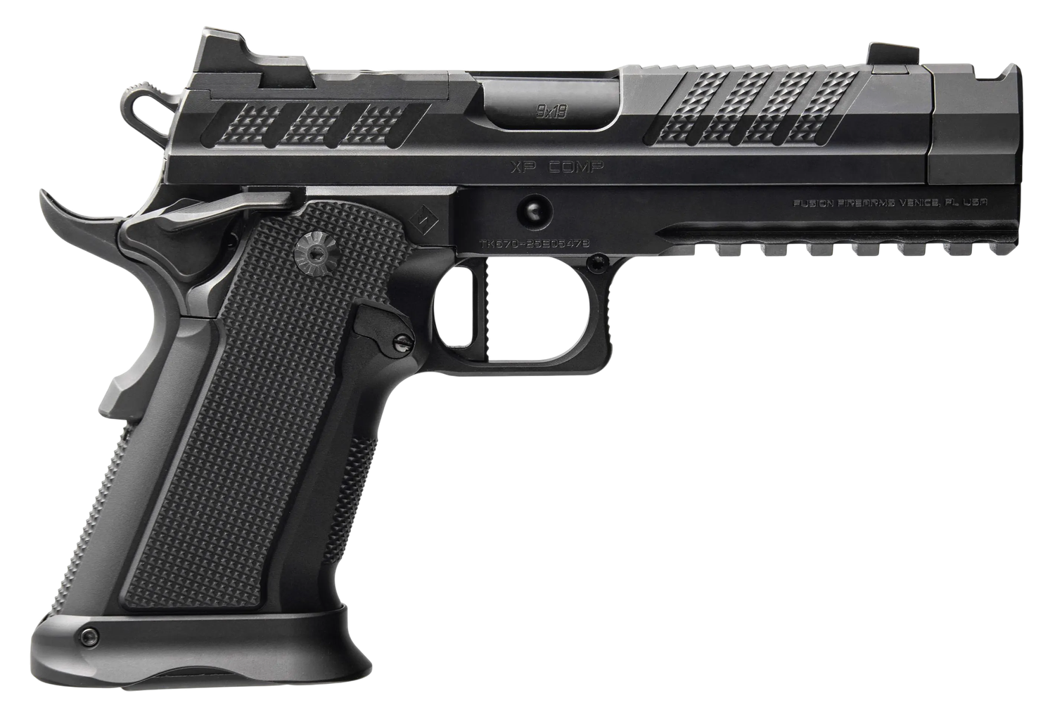 Fusion XP Pro Comp Optic Ready Pistol XPCOMP9BLK10, 9mm Luger, 4.60in, Black Aluminum, Black Finish, 10 Rds