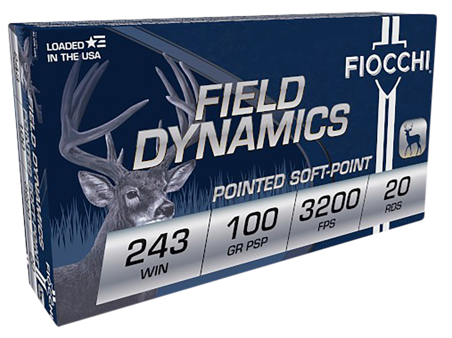 Fiocchi Shooting Dynamics Rifle Ammunition 243SPD, 243 Winchester, PSP, 100 GR, 3200 fps, 20 Rd/bx