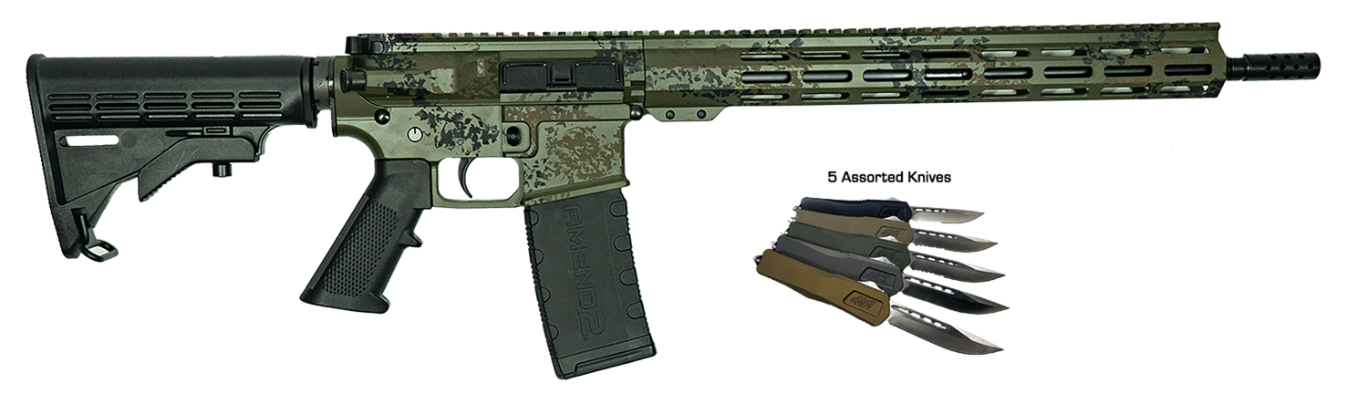 Great Lakes GL15 Bundle Rifle GL15LGRNRIFLEBUNDLE, 223 Wylde, 16", Telescoping Buttstock Stock, 30 Rds