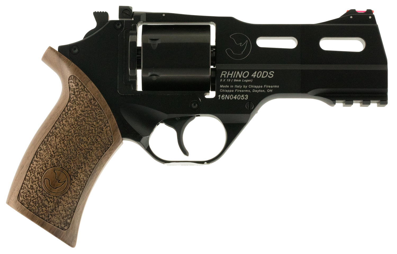 Chiappa Rhino 40DS Revolver 340165, 9mm Luger, 4", Walnut Grips, Aluminum Alloy Finish, 6 Rd