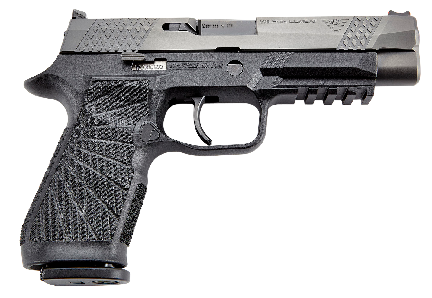 Wilson Combat P320 Pistol SIGWCP320FPBATC, 9mm Luger, 4.70in, Black Polymer Grips, Black Finish, 17 Rds