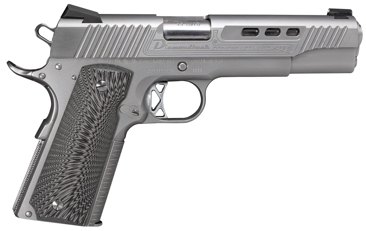 Diamondback 1911 Limited Edition, DB1911SS, 45 ACP, 5", G10 Grips, Stainless Finish, Match Grade Barrel, 8 Rds