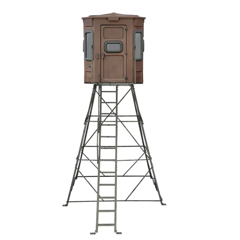 Titan Hunting Blinds The Pro Combo Bow & Rifle Blind w/12' Tower, Tree Trunk Brown (TB-PRO-B-12)