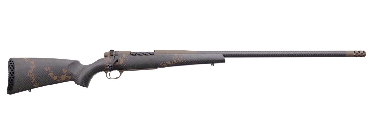 Weatherby Mark V Backcountry Carbon Rifle MCB20N65RWR6B, 6.5 WBY RPM, 24", Carbon Fiber W/green & Brown Stock, 4 Rds