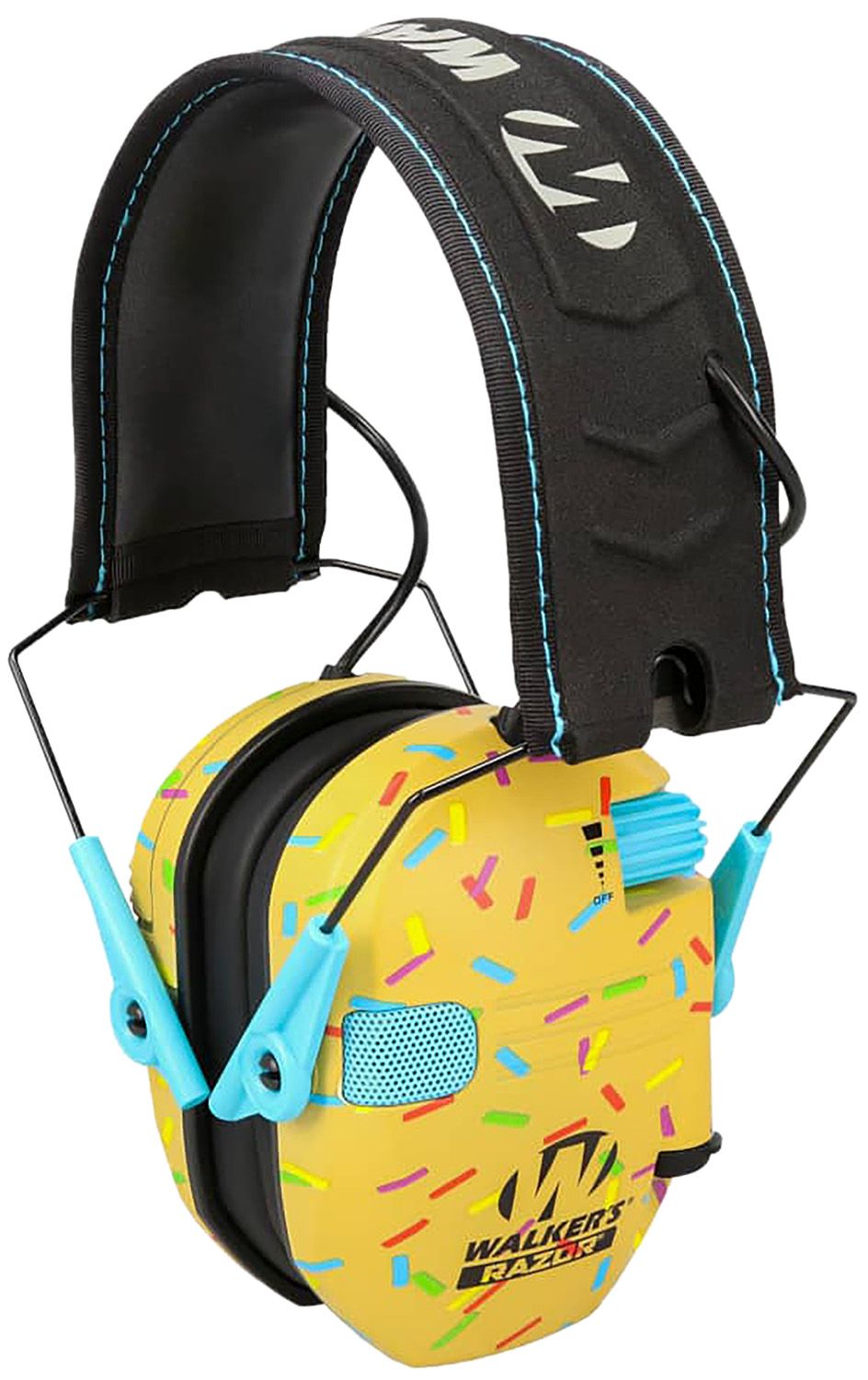 Walker's Razor Slim Electronic Muff, 23 dB, Over the Head, Sprinkles GWPRSEMSPRNKB