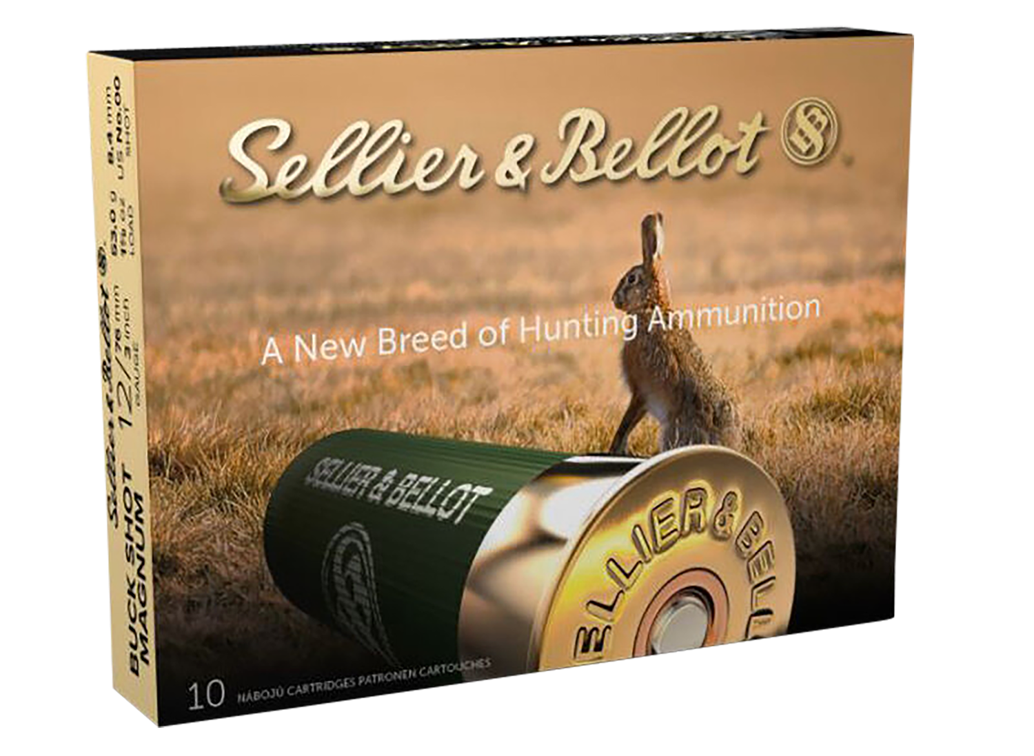 Sellier & Bellot Shotgun Ammuntion V211682U, 12 Gauge, 3 in, 15 Pellets, #00 Lead Buckshot, 10 Rd/bx