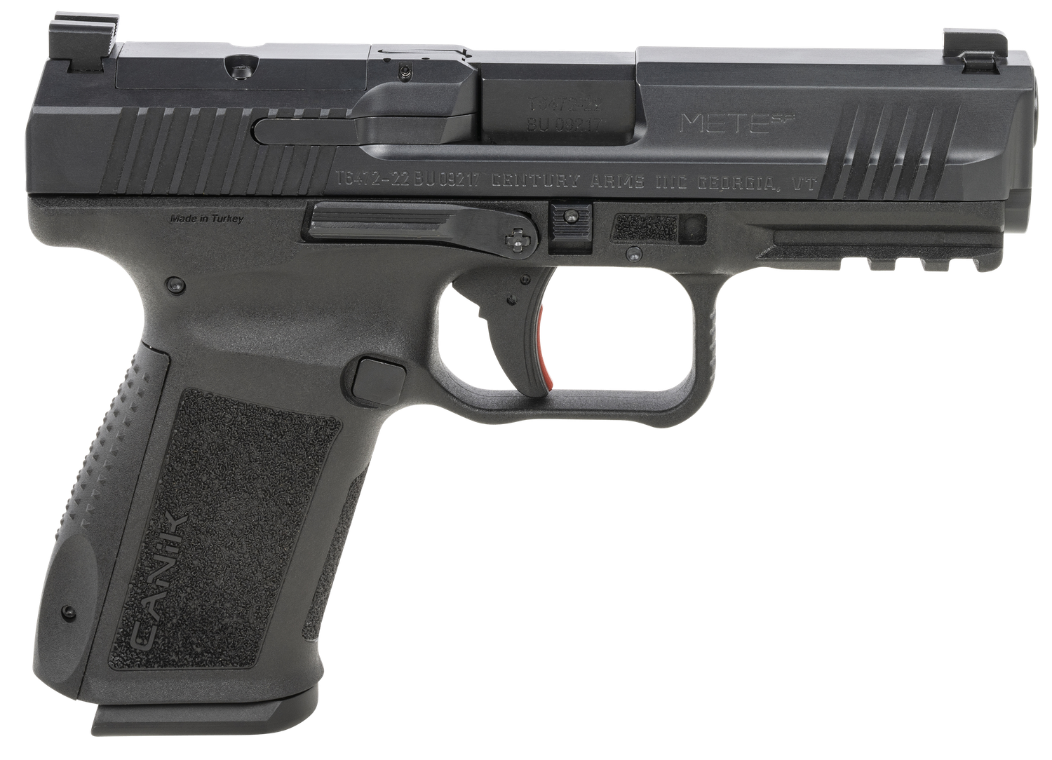 Canik Mete SF Striker Fire Pistol HG5637N, 9mm Luger, 4.08", Interchangeable Backstrap, Black Finish, 15 Rds