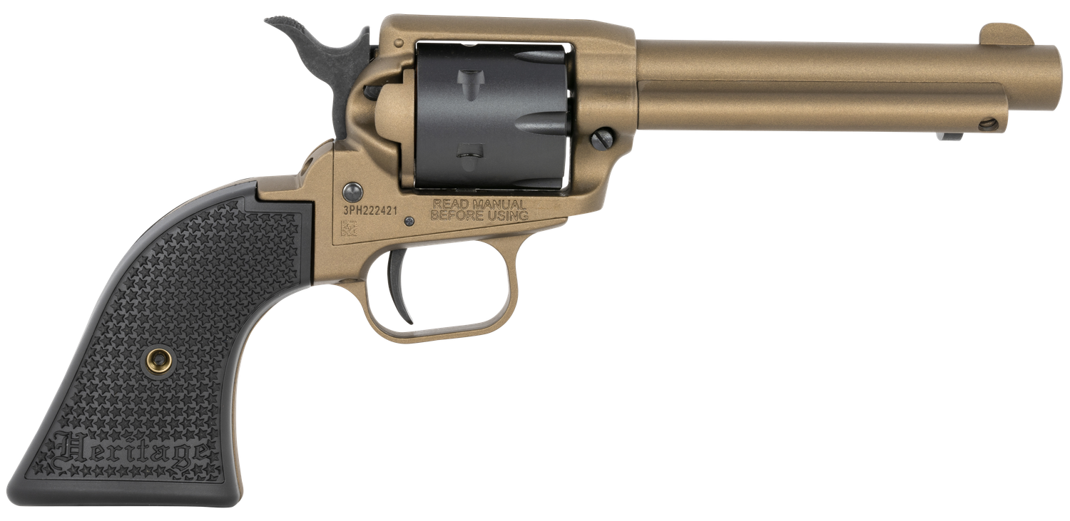 Heritage Rough Rider Revolver RR22A4, 22 LR, 4.75", Black Star Polymer Grips, Burnt Bronze Cerakote Finish, 6 Rds