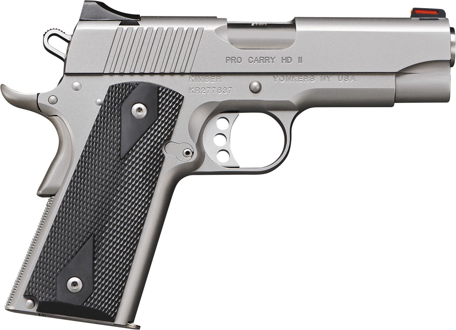 Kimber 3200044 Pro Carry HD II Pistol - 38 Super, 4 in Barrel, Satin Stainless Steel Frame/Slide, 9 Rd