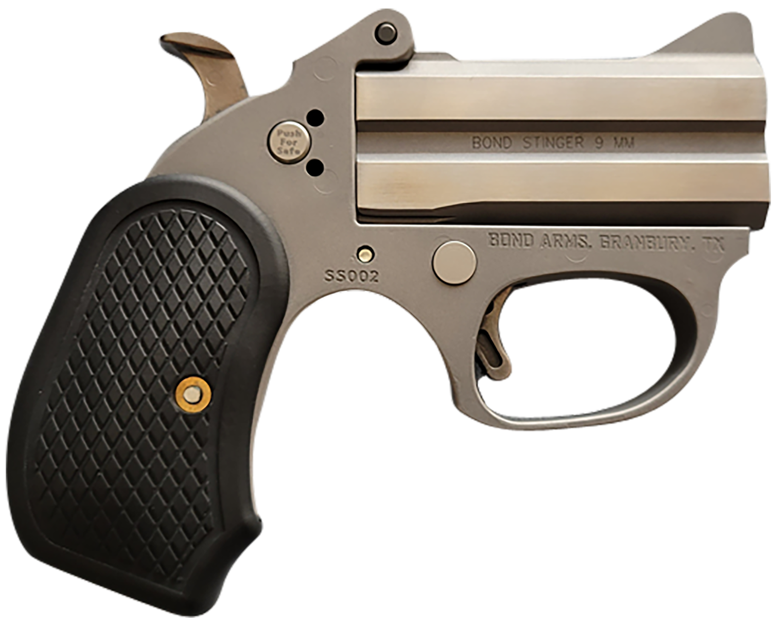 Bond Arms Honey B Derringer BAHB22LR, 22 Long Rifle, 3", Black Rubber Grip, Stainless Finish, 2 Rd