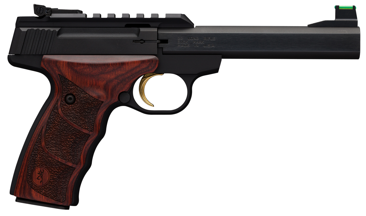 Browning Buck Mark Plus Pistol 051533490, 22 Long Rifle (LR), 5.5", Rosewood Ultragrip DX, Matte Black Finish, 10 Rds