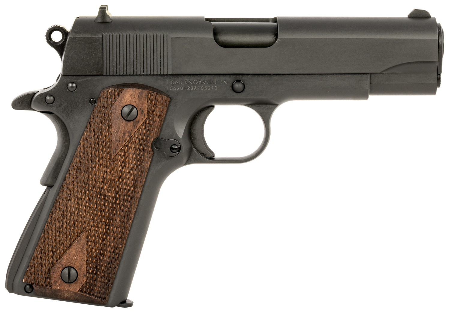 Tisas 1911 A1 Tank Commander Pistol 10100114, 45 ACP, 4.25in, Turkish Walnut Grips, Manganese Phosphate Coated Finish, 7 Rds