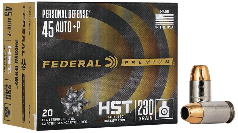 Federal Personal Defense HST Pistol Ammunition P45HST1S, 45 ACP, HST, 230 gr, 950 fps, 20 Rd/Bx