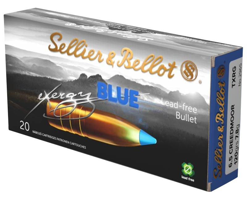 Sellier & Bellot Rifle Ammunition SB65XA, 6.5 Creedmoor, TAC-EX-Blue, 120 gr, 2851 fps, 20 Rd/Bx