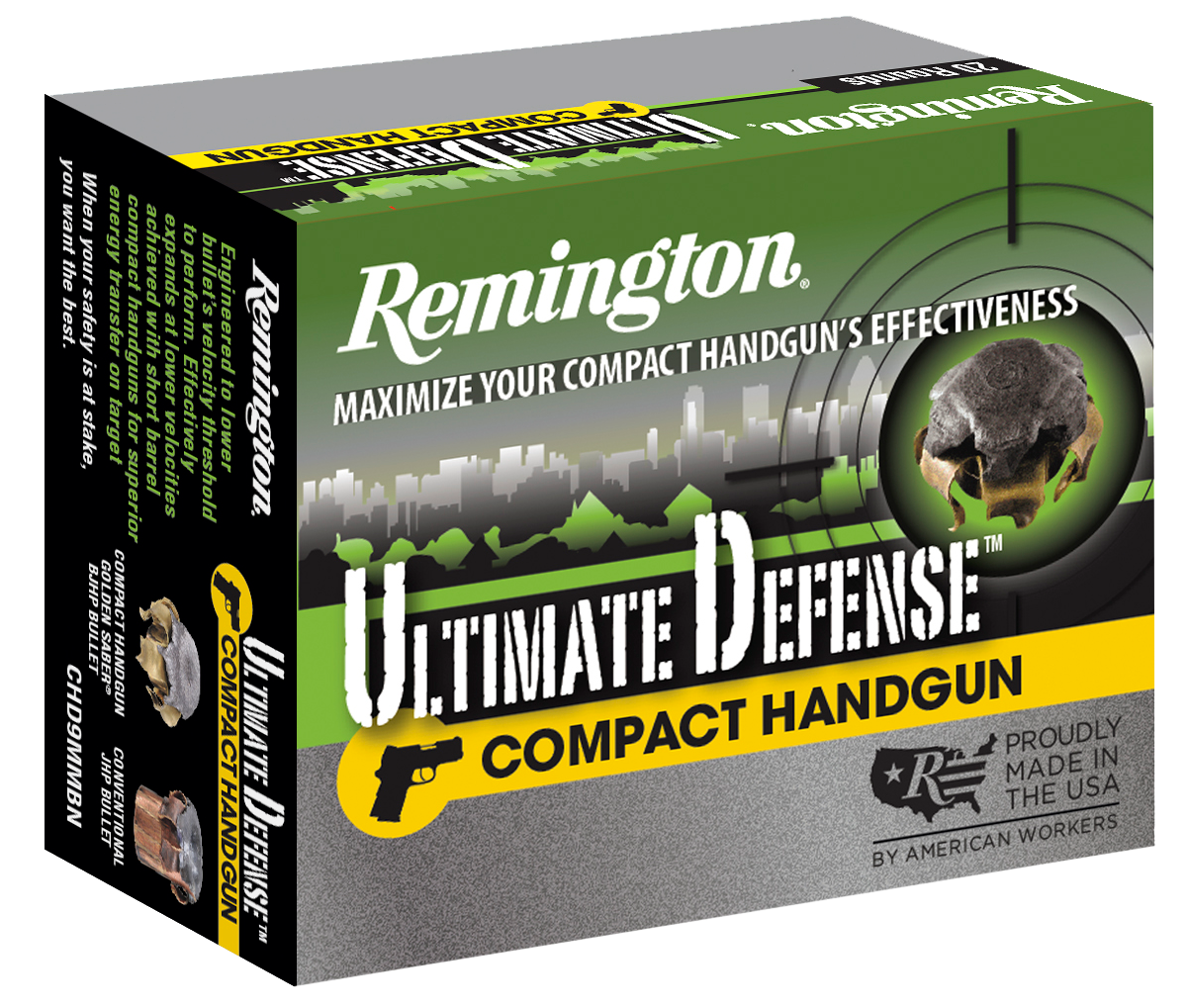 Remington Handgun Ammunition CHD45APBN, 45 ACP, Brass Jacket Hollow Point (HP), 230 GR, 20 Rd/bx