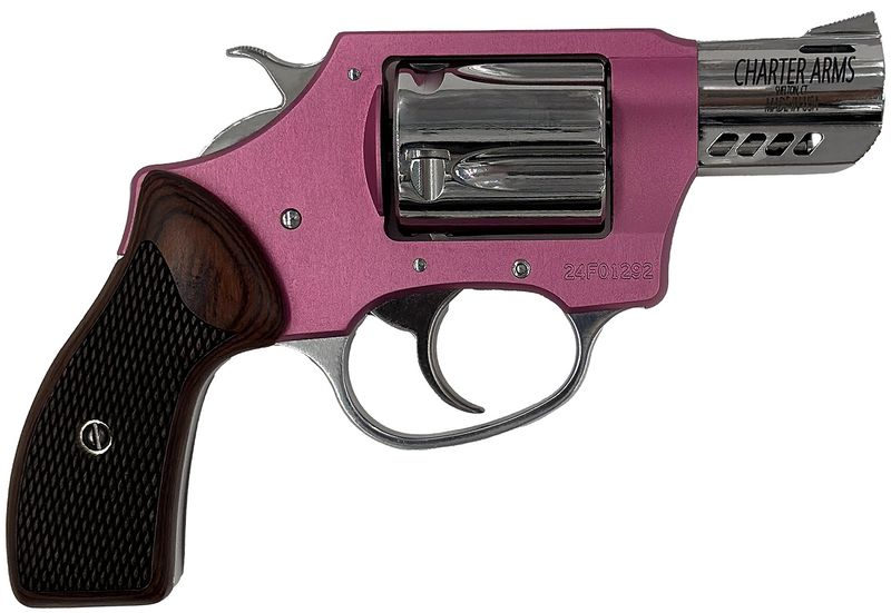 Charter Coyote Revolver 53805, 380 ACP, 2in, Small Rosewood Checkered, 5 Rds