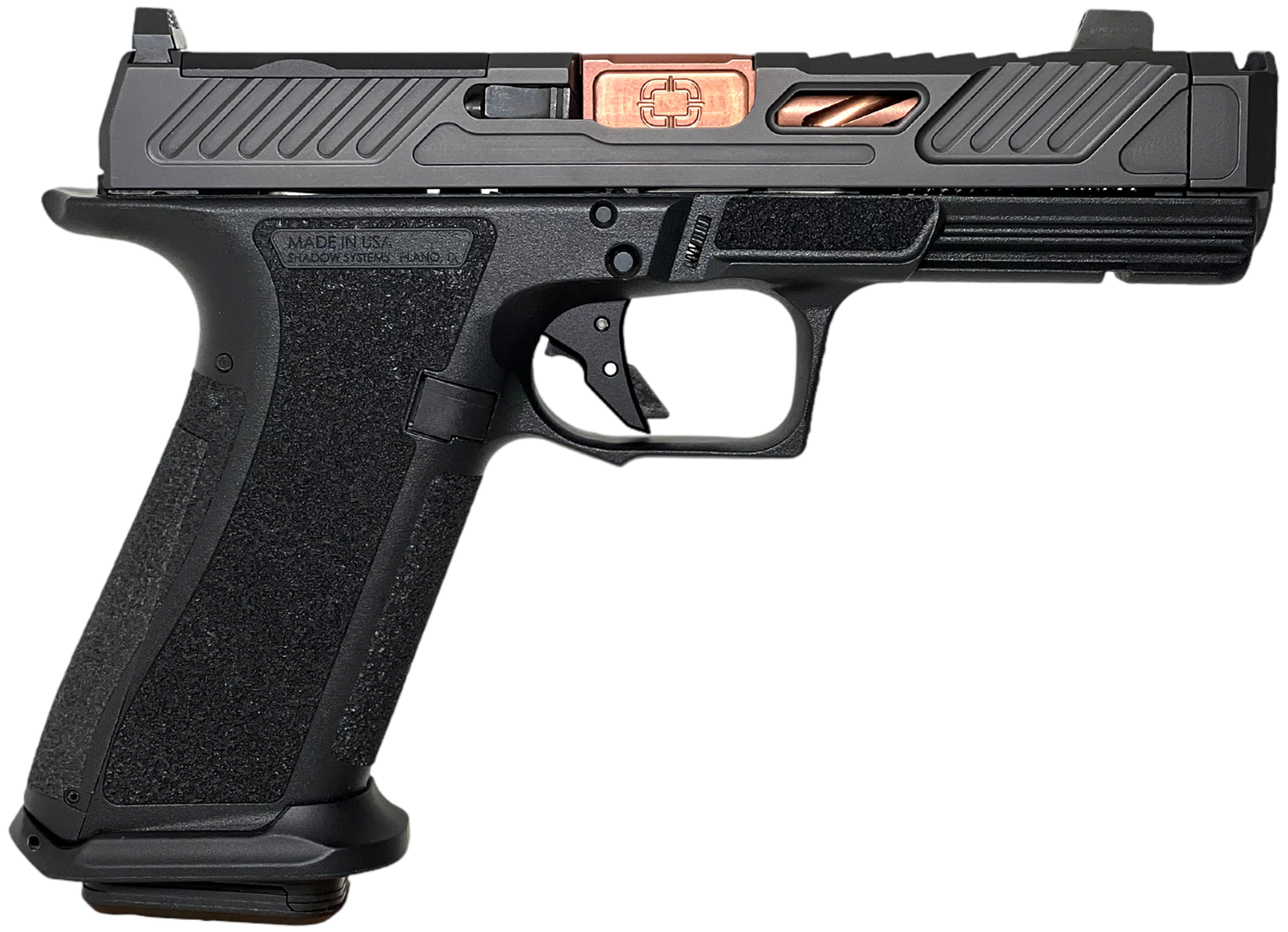 Shadow Systems XR920P Compensator Optic Ready Pistol SS3239, 9mm Luger, 4.25in, Black Interchangeable Backstrap, Black Finish, 10 Rds