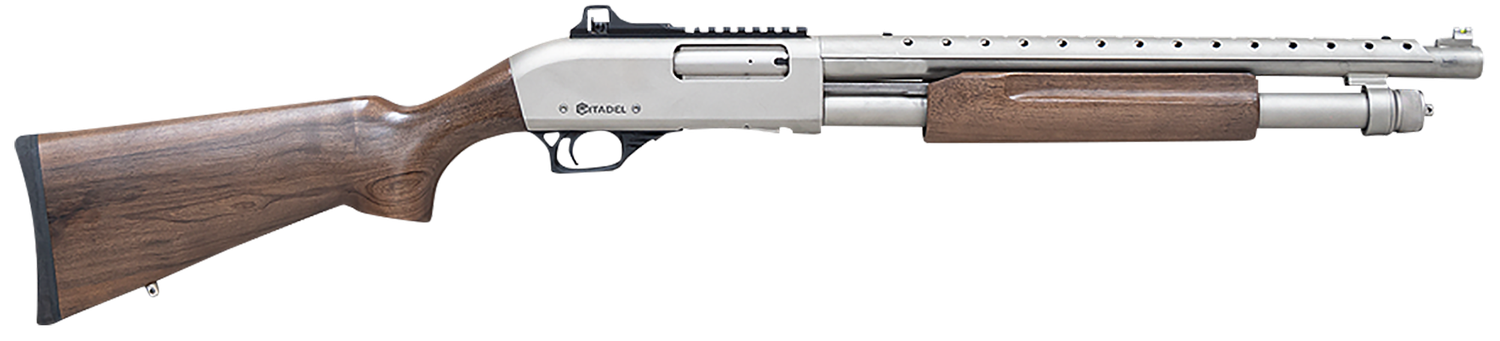 Citadel Mariner Shotgun FRMN1220NKL, 12 Gauge, 18.50", 3" Chmbr, Black Full Heat Shield Barrel, Black Picatinny Rail Steel Receiver, Wood Stock